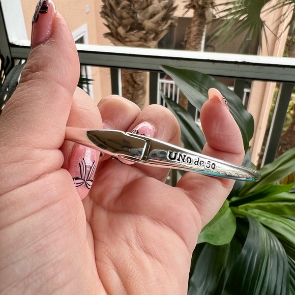 Elegant Cuff Bracelet with Pink and Gray Crystals - Picture 14 of 14